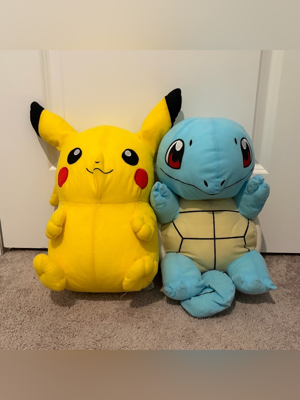 Pikachu (2022) And Squirtle (2020) Official Pokemon Plush 13-15in Tall